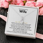 To My Beautiful Wife Necklace - Romantic Birthday Jewelry Gift from Husband for Valentine’s Day & Long Lasting Memories - Alluring Beauty Necklace