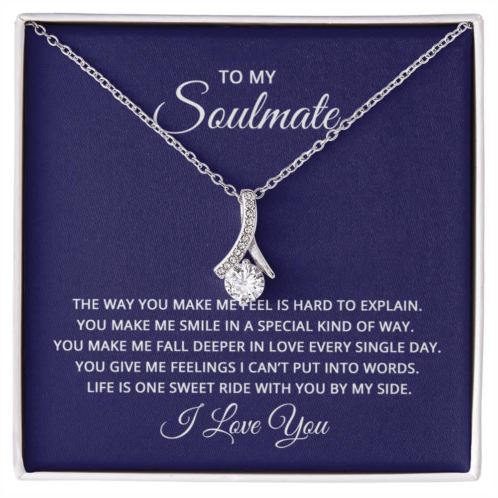 To My Soulmate Necklace - Romantic Necklace Gift for Her for Birthday & More - Alluring Beauty Necklace