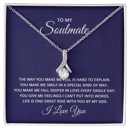 To My Soulmate Necklace - Romantic Necklace Gift for Her for Birthday & More - Alluring Beauty Necklace