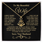 Gift for Wife - Emotional Jewelry from Husband for Anniversary, Birthday, Valentine’s Day & Holidays - Anchor Pendant Necklace