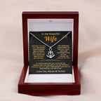 To My Beautiful Wife Necklace - Best Surprise Gift for Wife from Husband for Anniversary, Christmas & Valentine’s Day - Anchor Pendant Necklace