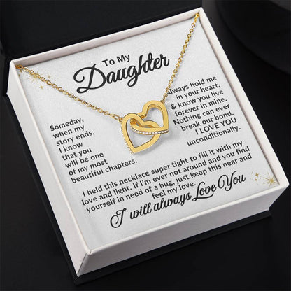 To My Daughter Necklace – Birthday Graduation Special Gift for Daughter – Interlocking Hearts Necklace