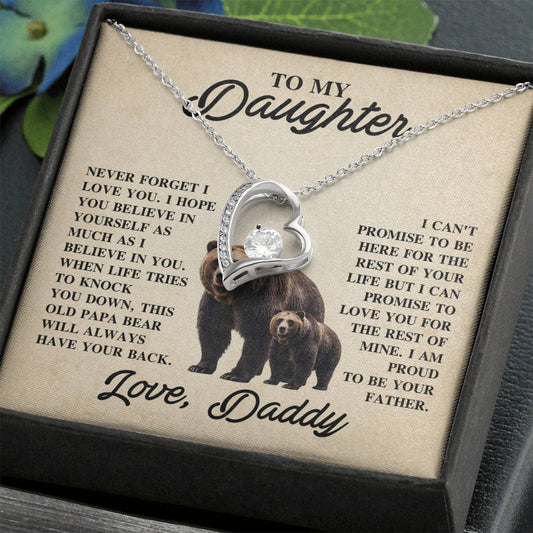 To My Daughter Necklace - Heartfelt Christmas Surprise from Daddy - Forever Love Necklace