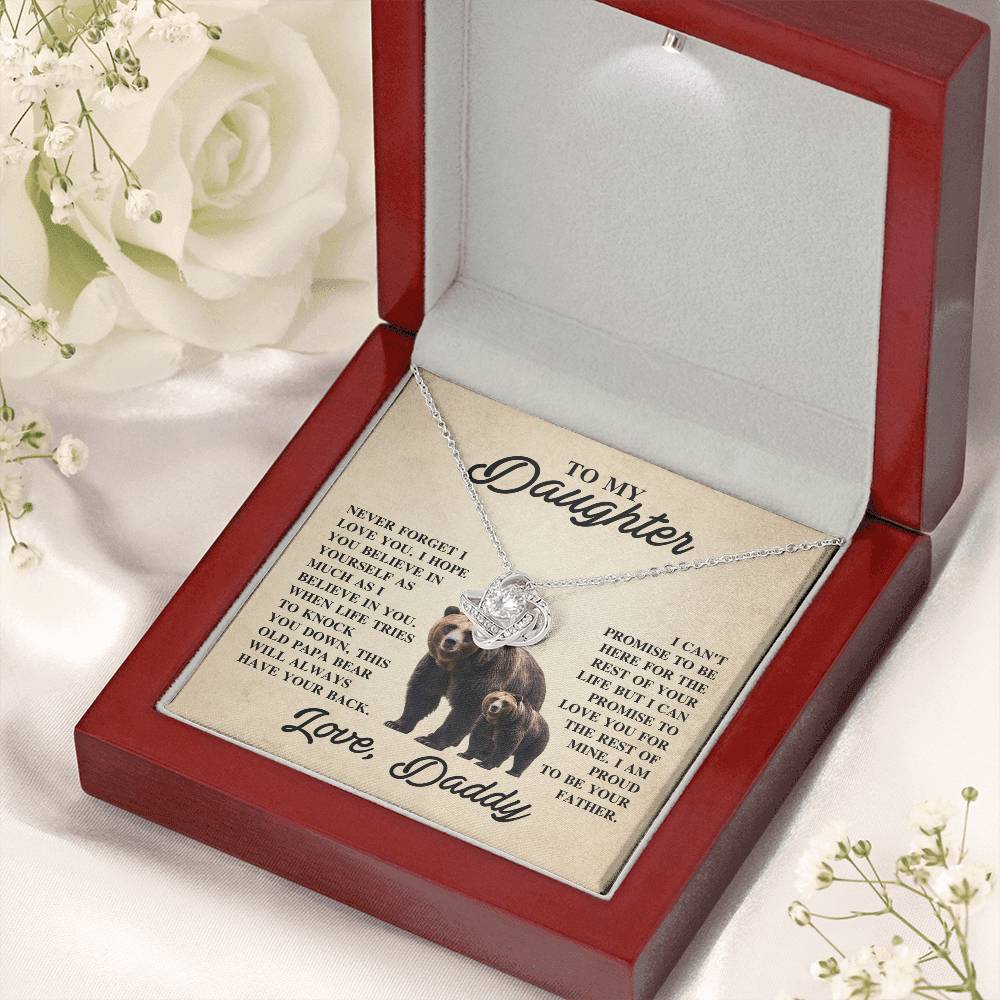 To My Daughter Necklace - Father to Daughter Gift for Graduation, Birthday & Big Life Moments - Love Knot Necklace