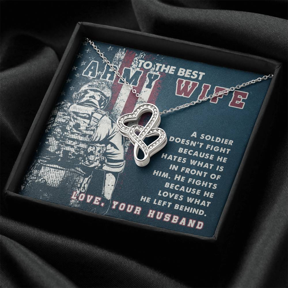 To The Best Army Wife - Heart-to-heart Pendant Necklace from Husband