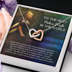 To My Beautiful Police Wife Necklace - Unforgettable Husband Gift, Emotional Jewelry for Anniversary & Valentine’s Day - Interlocking Hearts Necklace