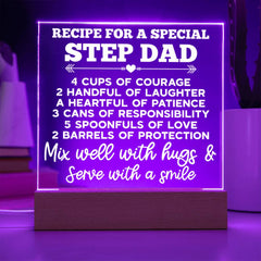Custom Desktop Acrylic Display, Gift for Step Dad, Father’s Day Sentimental Present, Thank You Bonus Father Keepsake