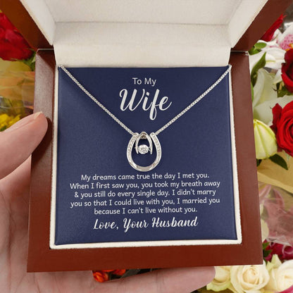 To My Wife Necklace - Romantic Husband to Wife Jewelry for Birthday, Valentine’s Day & Special Celebrations - Lucky In Love Necklace