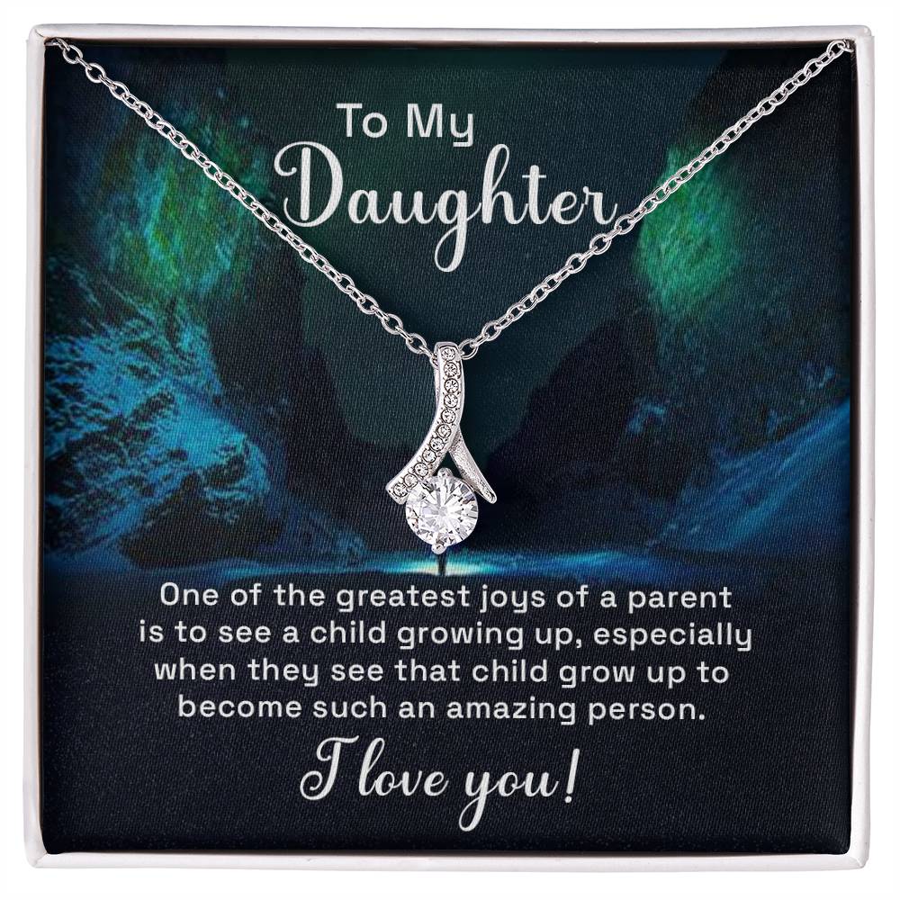 To My Daughter Necklace – Daughter Birthday & Graduation Jewelry Surprise – Alluring Beauty Necklace