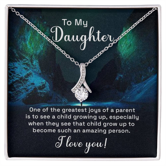 To My Daughter Necklace – Daughter Birthday & Graduation Jewelry Surprise – Alluring Beauty Necklace