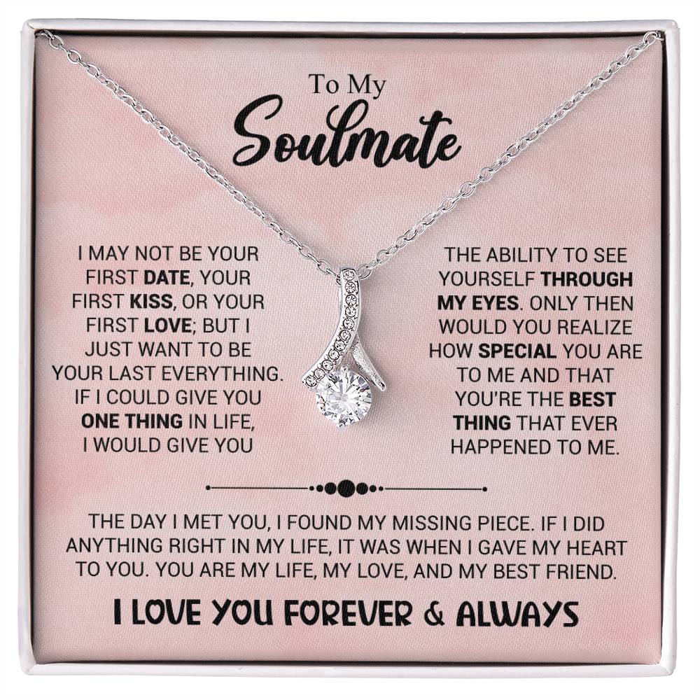 To My Soulmate Necklace - Heartfelt Gift for Her for Birthday & Romantic Days - Alluring Beauty Necklace