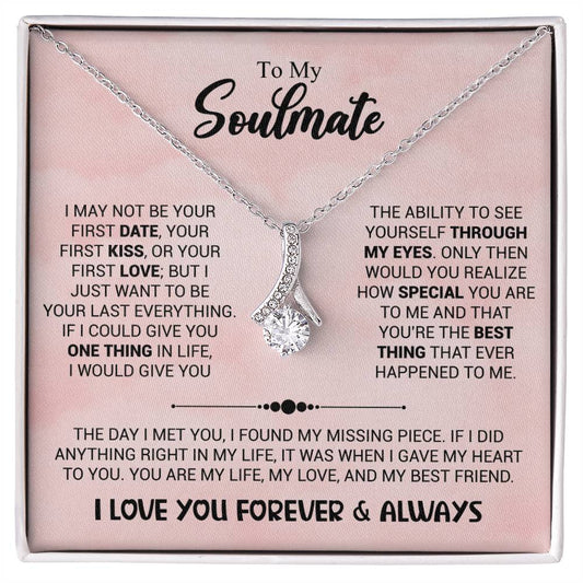 To My Soulmate Necklace - Heartfelt Gift for Her for Birthday & Romantic Days - Alluring Beauty Necklace
