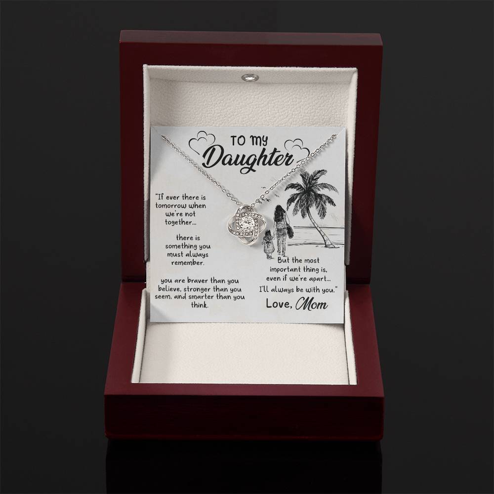 To My Daughter Necklace – Mom Gift for Daughter’s Birthday – Love Knot Necklace