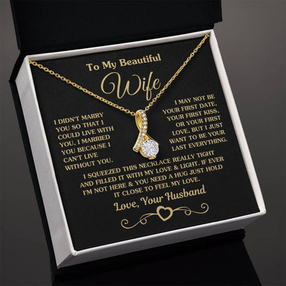To My Beautiful Wife Necklace - Romantic Husband to Wife Jewelry for Birthday, Valentine’s Day & Special Celebrations - Alluring Beauty Necklace