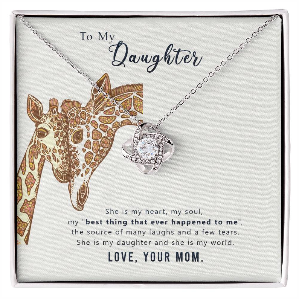To My Daughter Necklace - Sentimental Birthday Gift from Mom - Love Knot Necklace