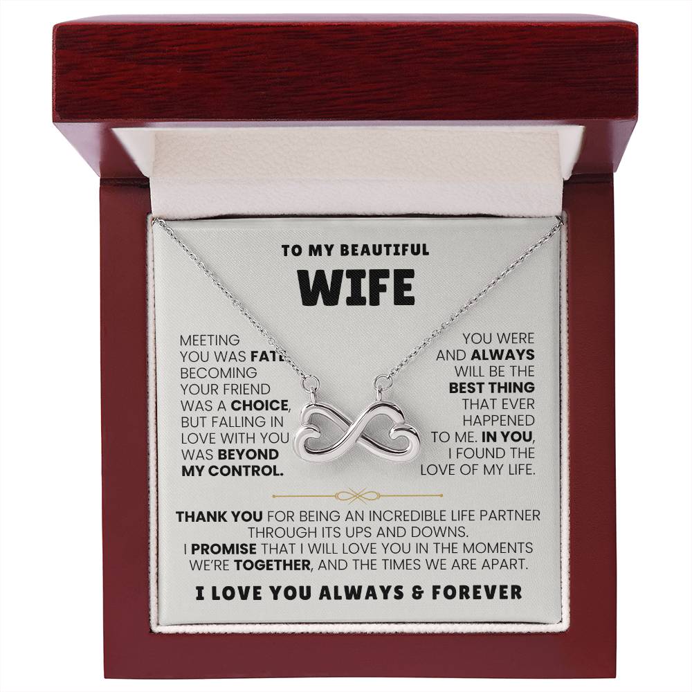 Meaningful Gift for Wife - Heartfelt Jewelry from Husband for Birthday, Anniversary, Valentine’s Day, Christmas - Endless Love Necklace