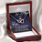 To My Beautiful Wife Necklace - Emotional Jewelry Gift for Wife from Husband to Celebrate Love Every Day - Interlocking Hearts Necklace
