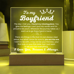 Custom Acrylic Square Plaque, Long Distance Relationship Gift For Him, To My Boyfriend