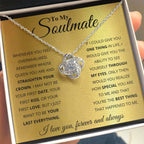To My Soulmate Necklace - Long Distance Relationship Soulmate Gift for Romantic Occasions - Love Knot Necklace