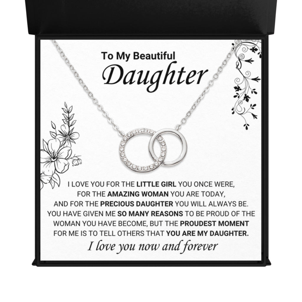 To My Beautiful Daughter Gift from Parents | Precious Daughter - Interlocking Circles Necklace