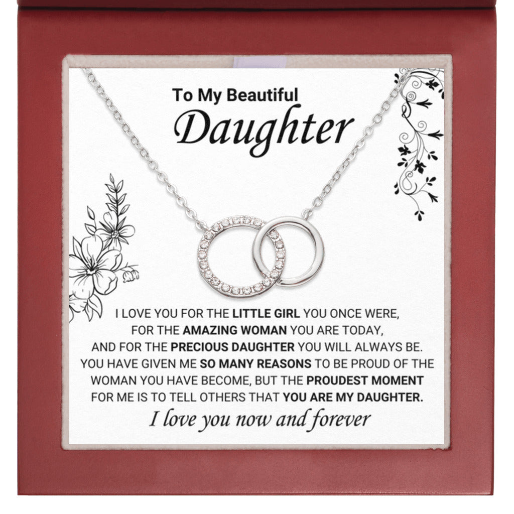 To My Beautiful Daughter Gift from Parents | Precious Daughter - Interlocking Circles Necklace