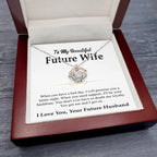 Future Wife Jewelry Gift - Long Lasting Romantic Necklace for Celebrating Love & Upcoming Marriage - Crown Pendant Necklace