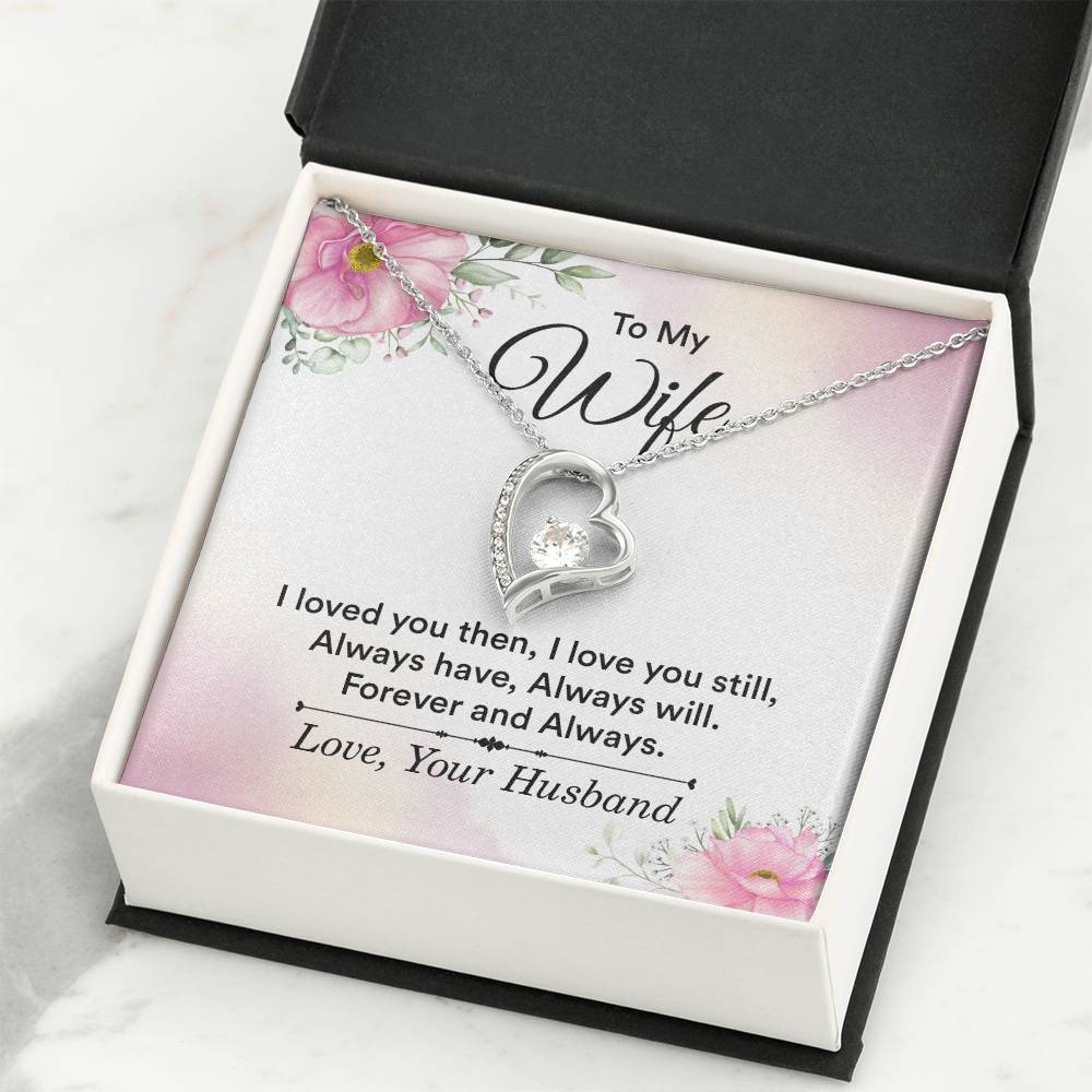 To My Wife Necklace - Romantic Jewelry Gift for Wife from Husband to Celebrate Love on Valentine’s Day & More - Forever Love Necklace