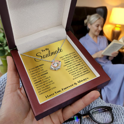 To My Soulmate Necklace - Soulmate Jewelry Gift for Valentine’s Day, Birthday & Romantic Celebrations - Crown Pendant Necklace