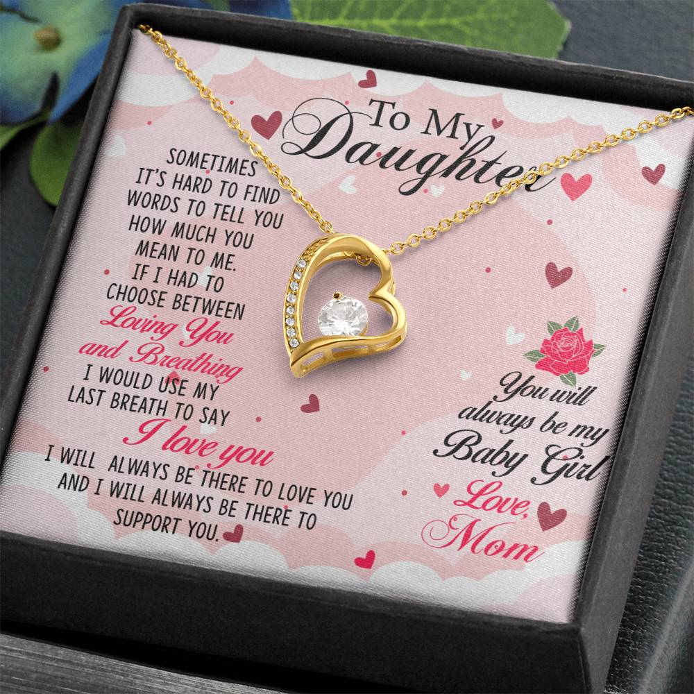 To My Daughter Necklace – Top Gift for Daughter Birthday Graduation – Forever Love Necklace