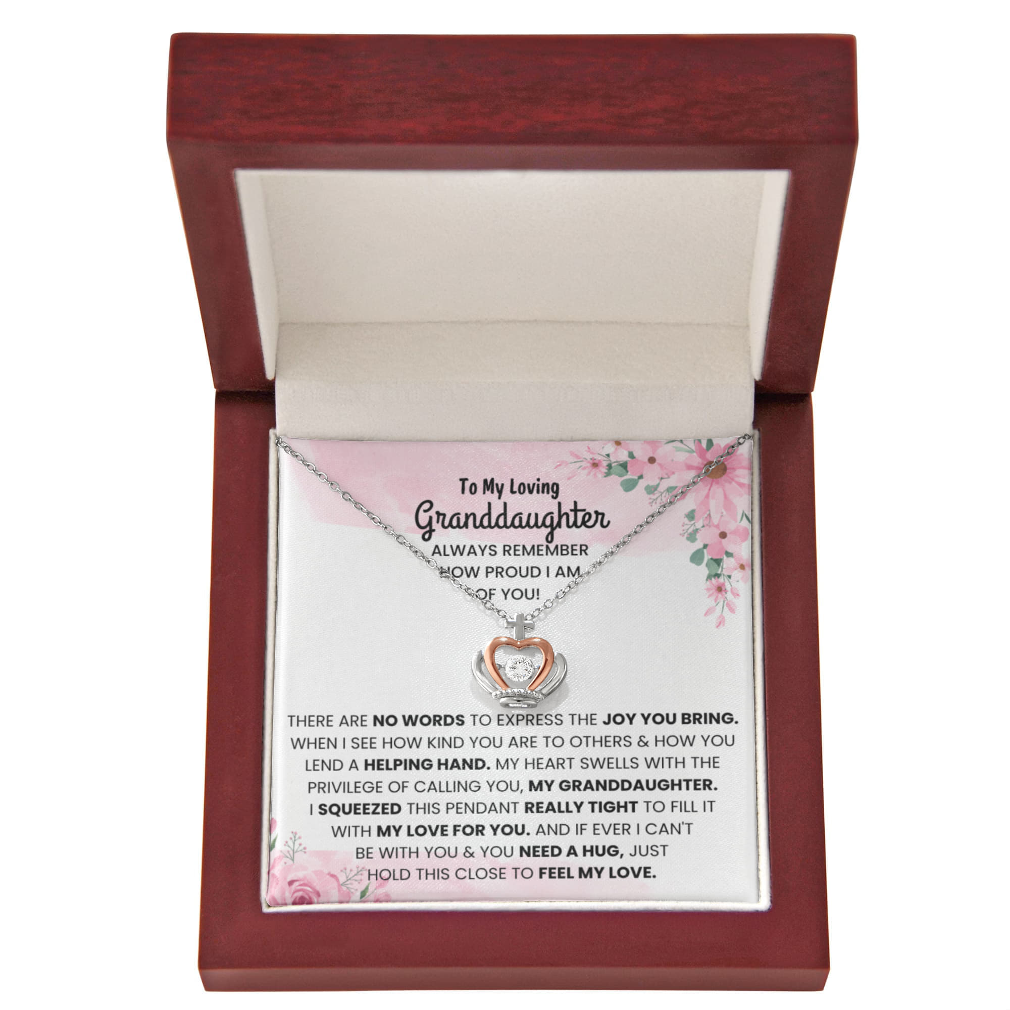 To My Granddaughter Necklace – Birthday, Graduation Special Gift for Granddaughter – Crown Pendant Necklace