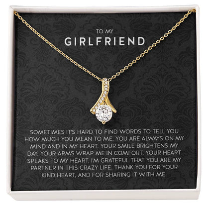 To My Girlfriend Necklace - Romantic Jewelry Gift for Christmas, Valentine’s Day & Surprises - Alluring Beauty Necklace