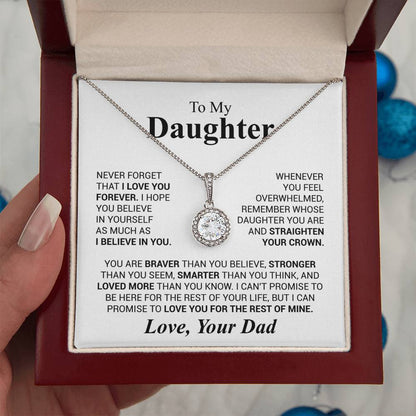 To My Daughter Necklace – Daughter Valentine Graduation Jewelry from Dad – Eternal Hope Necklace
