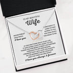 To My Wife Necklace - Heartfelt Jewelry from Husband for Birthday, Christmas & Valentine’s Day - Interlocking Hearts Necklace