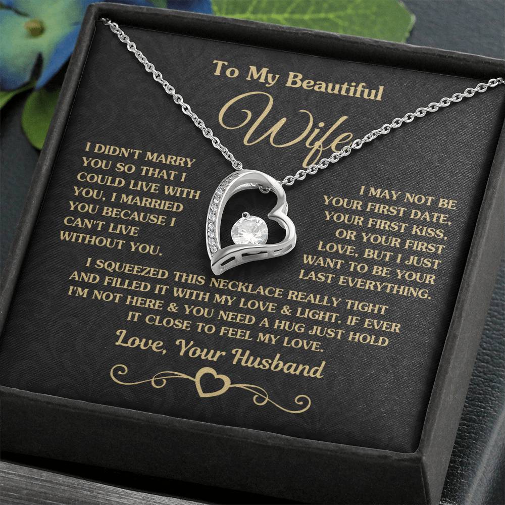 Best Gift for Wife from Husband - Emotional Love Jewelry for Birthday, Valentine’s Day, Anniversary & Christmas - Forever Love Necklace