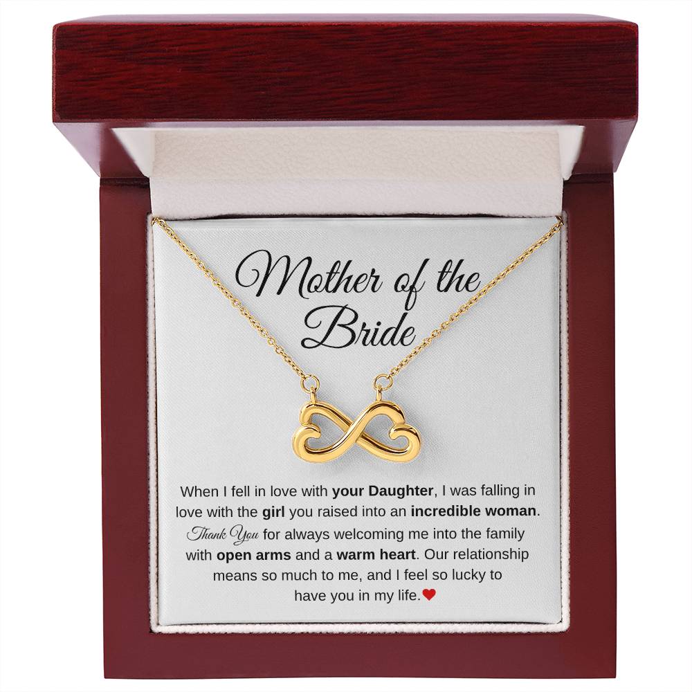 Mother of the Bride Present from Son In Law - Our relationship means so much to me - Endless Love Necklace