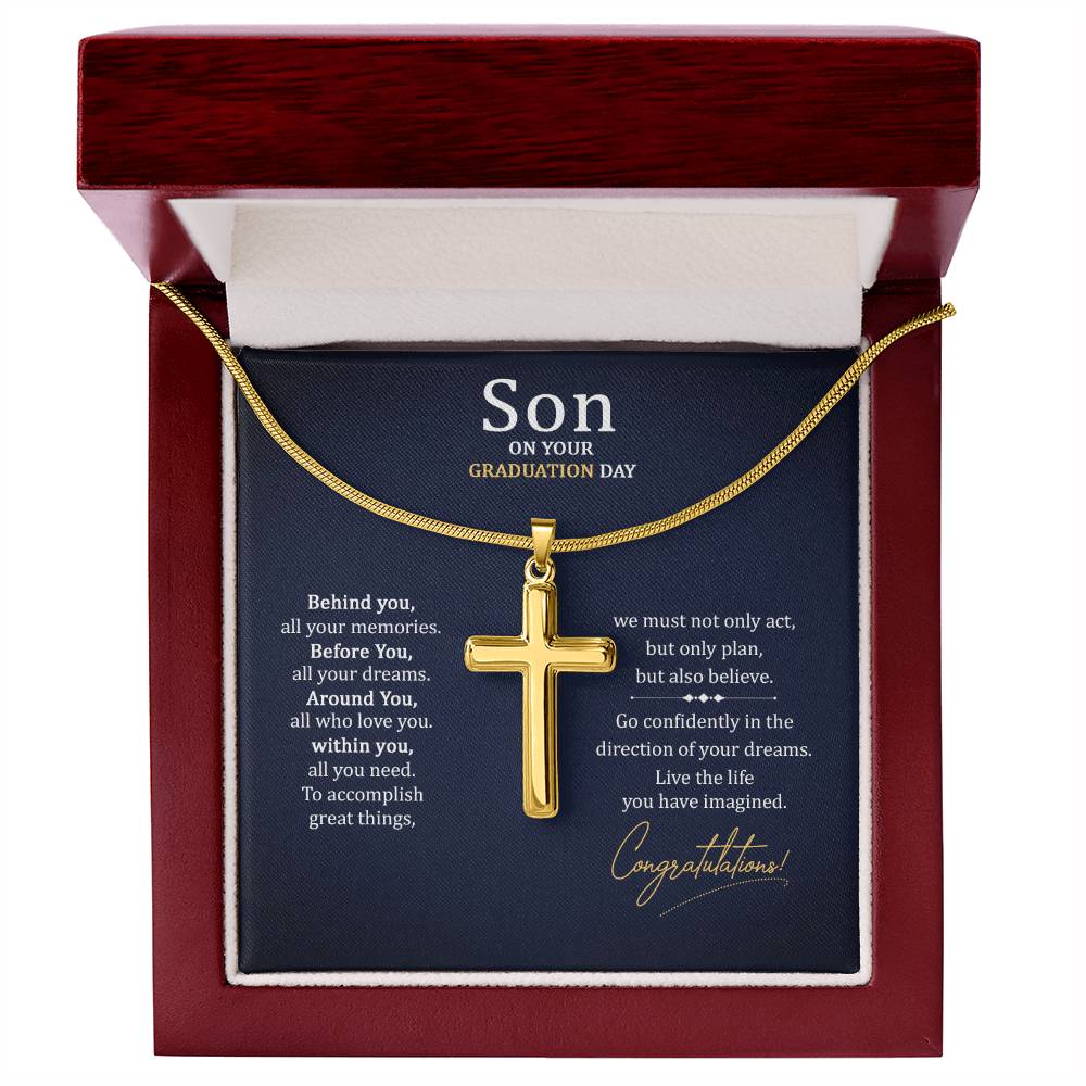 Graduation Gift for Son - Congratulations - Artisan Cross Necklace
