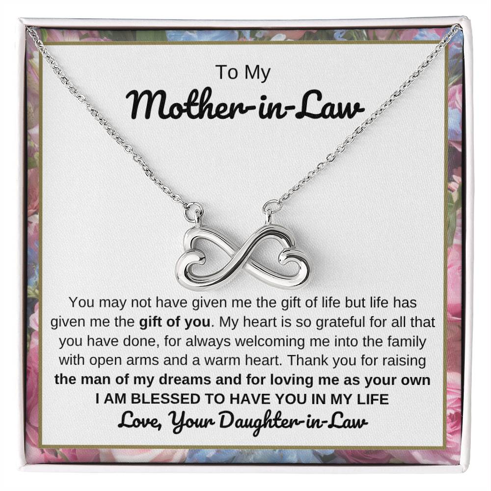 To My Mother In Law Gift from Daughter In Law - I am blessed to have you in my life - Endless Love Necklace