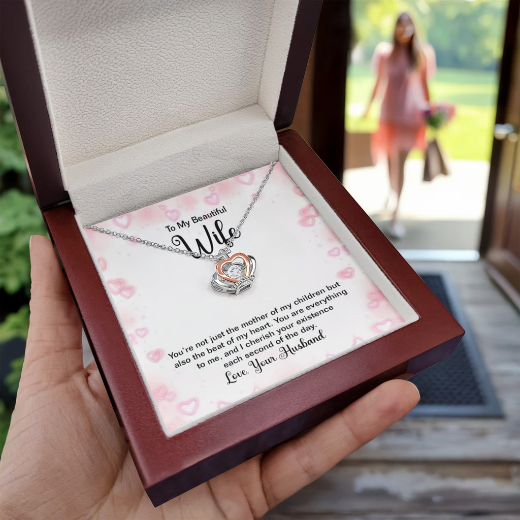 To My Wife Necklace - Romantic Gift from Husband for Valentine’s Day, Birthdays & Holiday Surprises - Crown Pendant Necklace