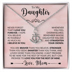 Gift for Daughter from Mom - You are braver than you believe - Anchor Pendant Necklace