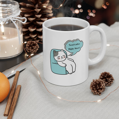Need Coffee Meow Funny Cat Mug - Best Christmas Gifts for Cat Lover
