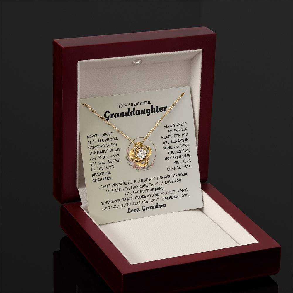 To My Granddaughter Necklace – Present from Grandma for Granddaughter – Love Knot Necklace