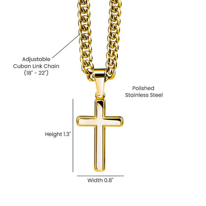 To Dear My Son - You are the greatest gift - Gift for Son from Mom - Artisan Cross with Cuban Link Chain