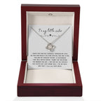To My Little Sister Necklace - I Wish You Can See Yourself Through My Eyes - Gift for Little Sister - Love Knot Necklace