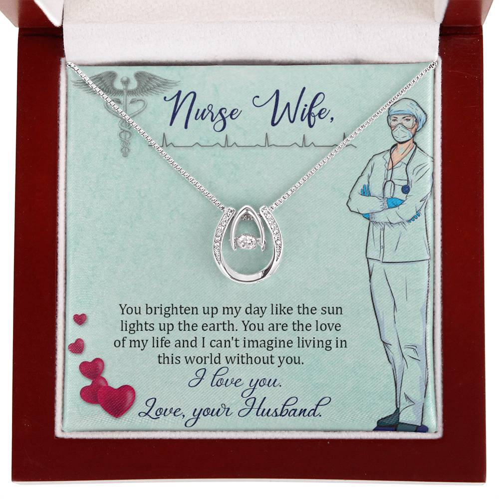 To My Nurse Wife Necklace from Husband - Sweet Romantic Gift for Every Occasion - Lucky In Love Necklace