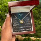 To My Love - I am not perfect - Love Knot Necklace from Husband to Wife