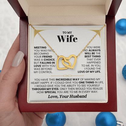 To My Wife Necklace - Perfect Romantic Gift from Husband - Interlocking Hearts Necklace