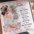 To My Daughter Necklace - Meaningful Daughter Gift from Mom for Forever Love & Support - Love Knot Necklace