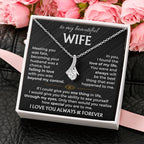 To My Beautiful Wife Necklace - Touching Romantic Gift for Wife from Husband for Christmas, Anniversary & Valentine’s Day - Alluring Beauty Necklace