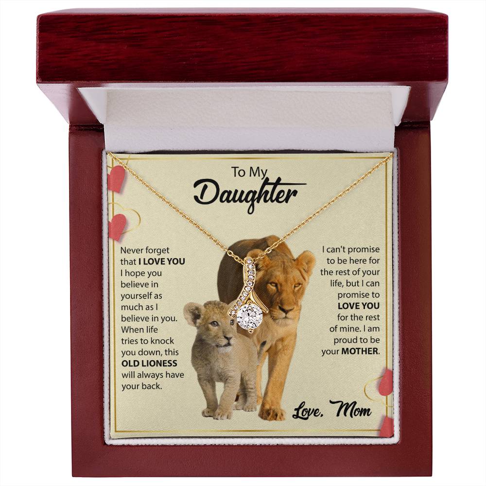 To My Daughter Necklace - Special Gift from Mom for Birthday, Christmas & Proud Mom Moments - Alluring Beauty Necklace