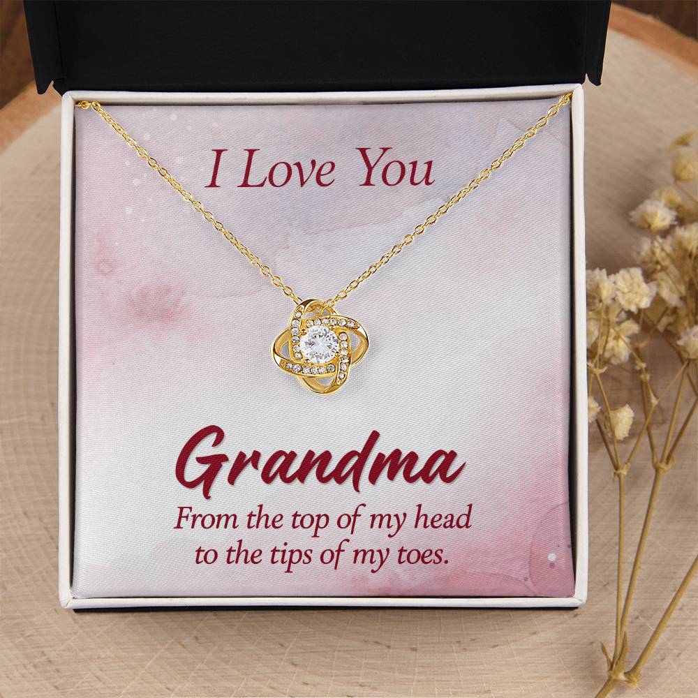 I Love You Grandma Gift from Grandkids - Love Knot Necklace